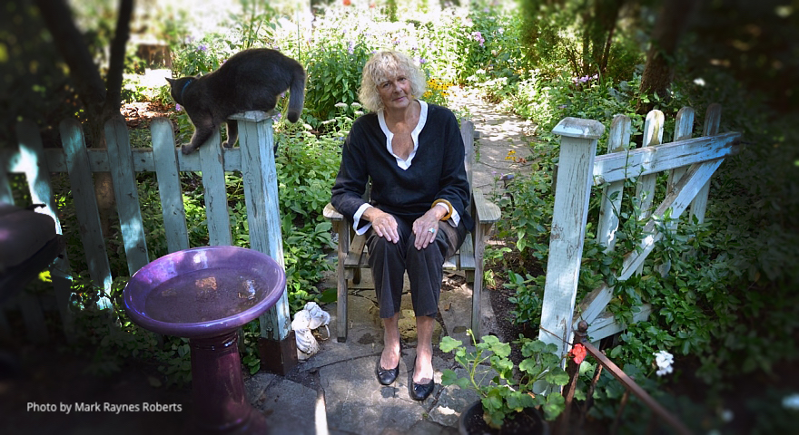 Susan Swan in her garden